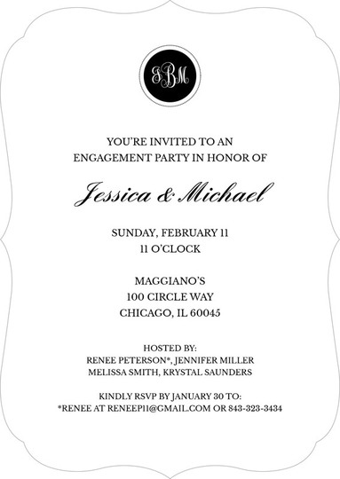 Black Circle Initials Invitations